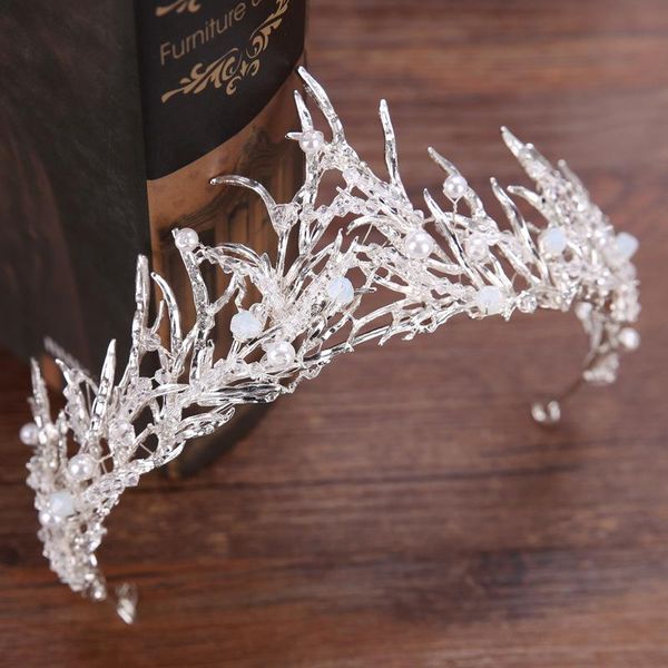luxury silver plated crystal wedding queen crown hair jewelry rhinestones tiaras hairwear for bride hairband wedding accessories, Golden;silver